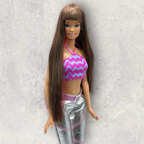 Glam N Jam Teresa Barbie Doll Flexible Waist Body Twist Hair Pink/Brown EUC - Picture 9 of 13